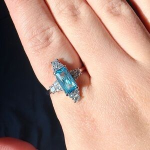 Blue Gemstone Silver Ring